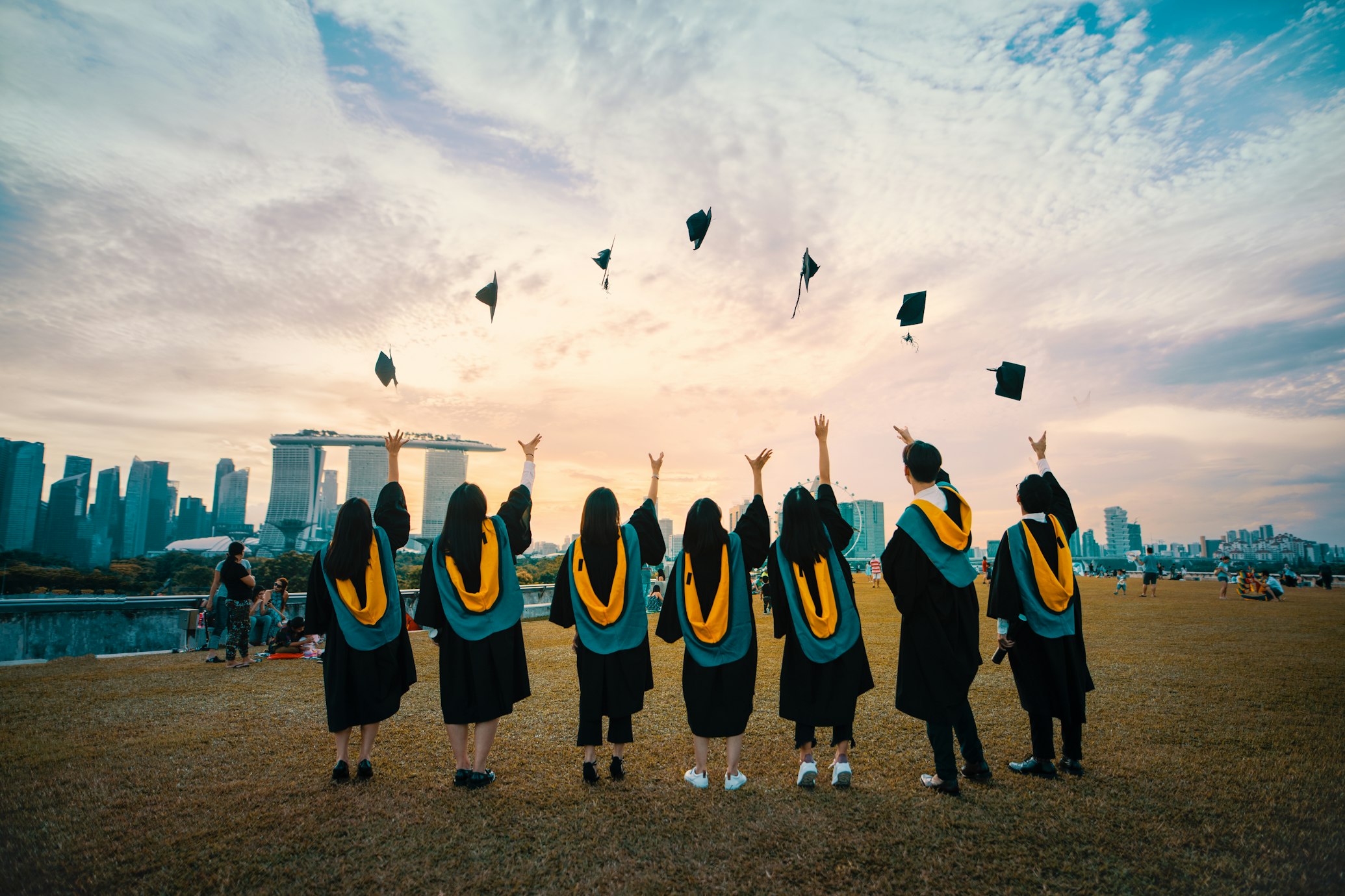 Students walking on college campus